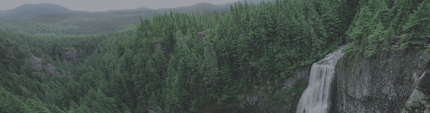 Waterfall in rolling forest