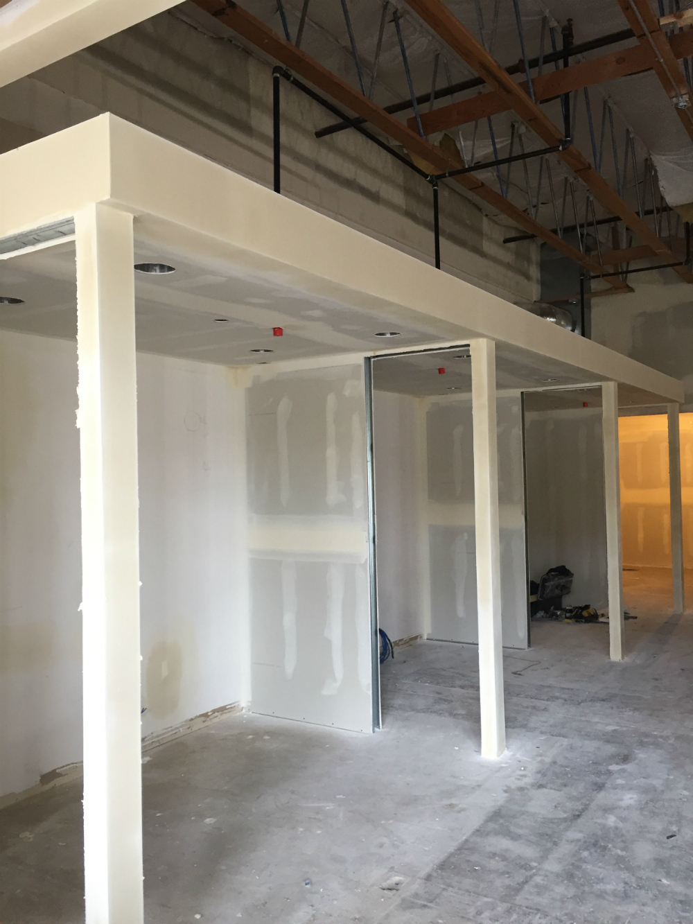 Interior construction in new Portland branch location